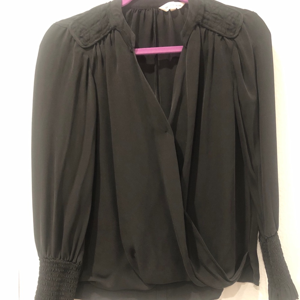 black rebecca taylor blouse size 0